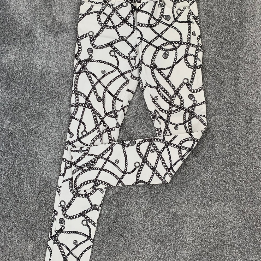 Michael Kors Chain Print White Jean Size 4
